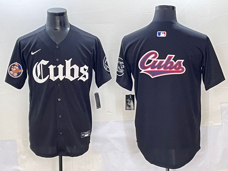 Men 2025 Chicago Cubs Blank Black Five generations Joint Name Nike MLB Jersey style 9->chicago cubs->MLB Jersey
